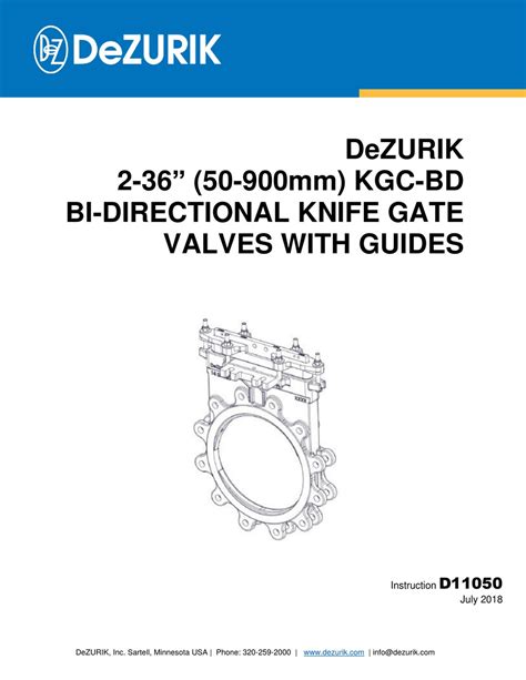 Product Instruction Manuals (O&M Manuals) from DeZURIK, Inc.